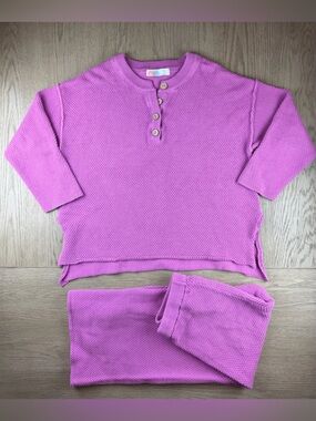 Small Free People Beach Hailee Waffle Knit Sweater Pants Set Pink Lounge